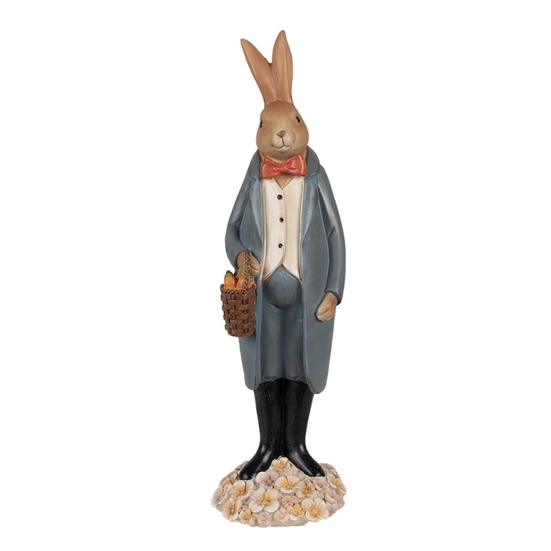 Clayre & Eef Figurine Rabbit 34 cm Brown Blue Polyresin