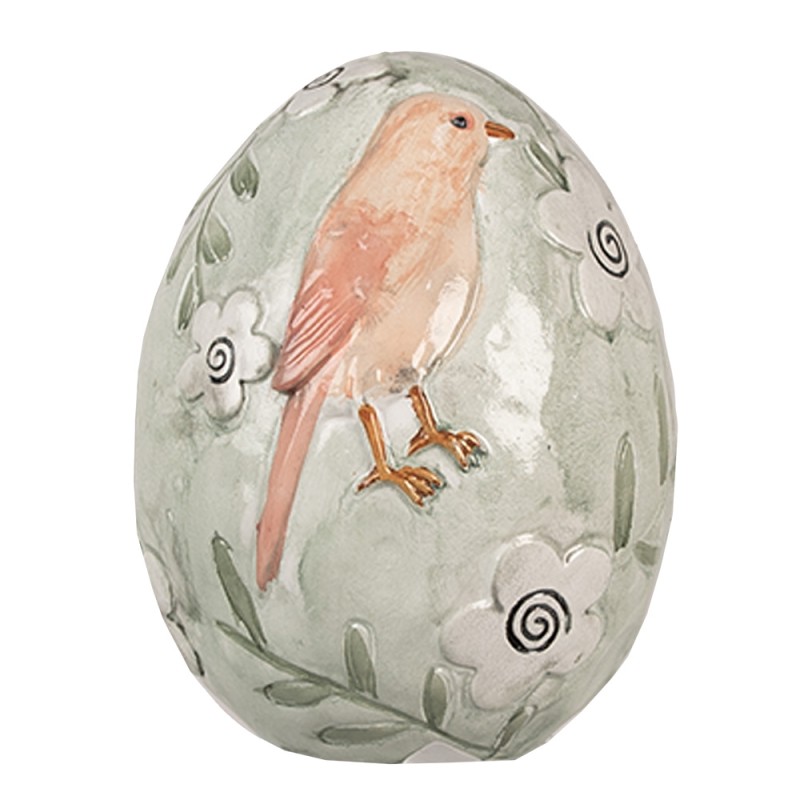 Clayre & Eef Figurine Egg 13 cm Green Polyresin