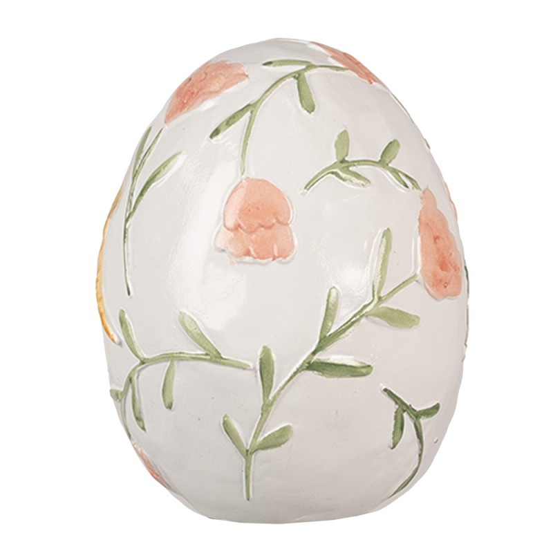 Clayre & Eef Figurine Egg 16 cm White Polyresin
