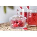 Clayre & Eef Glass Jar Ø 9x9 cm Glass Round Heart Love