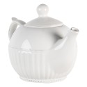 Clayre & Eef Teapot 750 ml White Dolomite Round