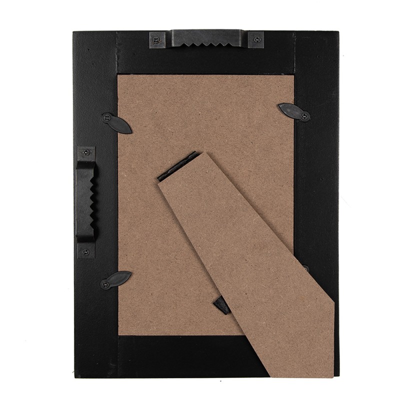 Clayre & Eef Photo Frame 10x15 cm Black Brown Wood product Rectangle