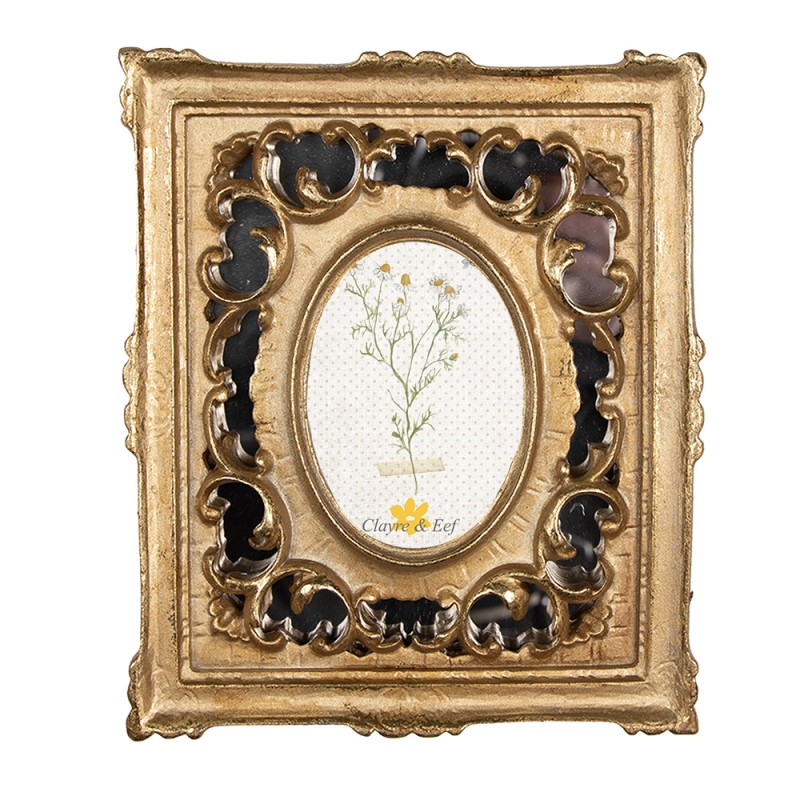 Clayre & Eef Photo Frame 7x9 cm Gold colored Plastic Glass Rectangle