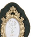 Clayre & Eef Photo Frame 10x15 cm Green Gold colored Plastic Glass Oval