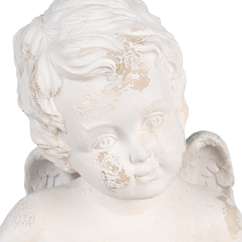 Clayre & Eef Dekorationsfigur Engel 43x43x75 cm Weiß Keramikmaterial