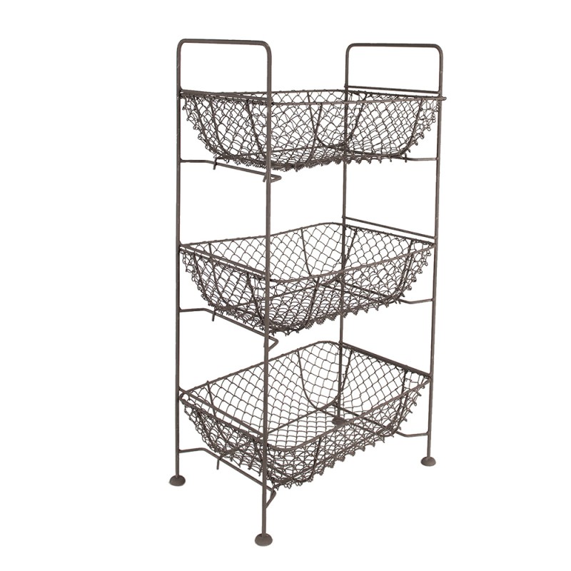 Clayre & Eef Basket Rack 35x26x71 cm Brown Iron Rectangle