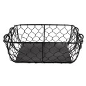 Clayre & Eef Storage Basket 23x23x7 cm Black Iron Rectangle