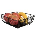 Clayre & Eef Storage Basket 23x23x7 cm Black Iron Rectangle