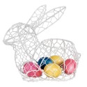 Clayre & Eef Panier à œufs Lapin 22 cm Blanc Fer