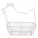 Clayre & Eef Egg basket 27 cm White Iron Chicken