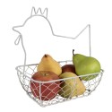 Clayre & Eef Cestino per uova 27 cm Bianco Ferro Pollo