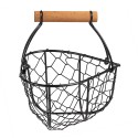 Clayre & Eef Storage Basket 17x17x19 cm Black Iron Heart-Shaped