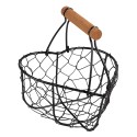 Clayre & Eef Storage Basket 17x17x19 cm Black Iron Heart-Shaped