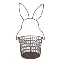 Clayre & Eef Storage Basket Ø 15x34 cm Brown Iron Round Rabbit