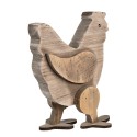 Clayre & Eef Dekorationsfigur Huhn 28 cm Braun Holz