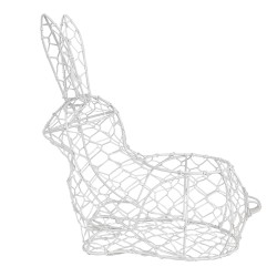 Clayre & Eef Eierkorb Kaninchen 30 cm Weiß Eisen