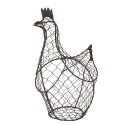 Clayre & Eef Panier à œufs Poulet 25 cm Marron Fer