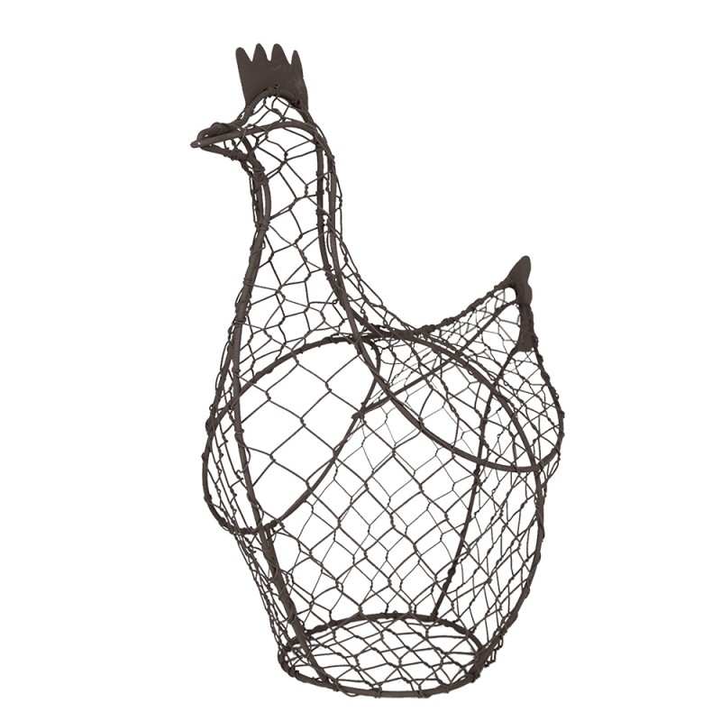 Clayre & Eef Egg basket Chicken 25 cm Brown Iron