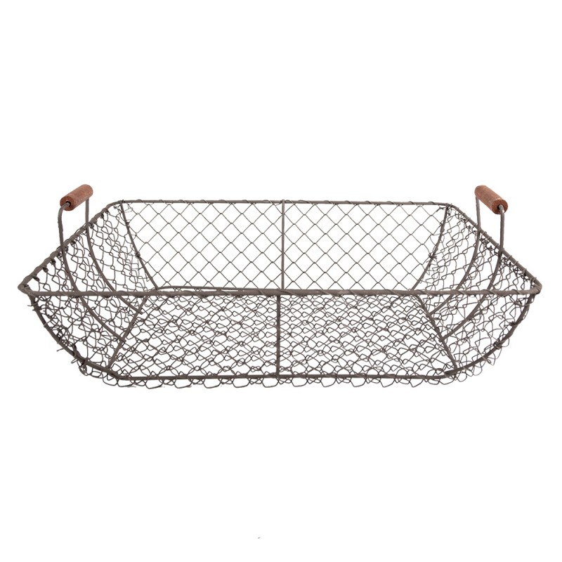 Clayre & Eef Opbergmand Set van 3  40x34x15 / 36x30x14 / 32x26x13 cm Bruin Ijzer Rechthoek