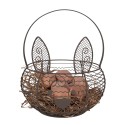 Clayre & Eef Storage Basket Ø 20x12 cm Brown Iron Round Rabbit