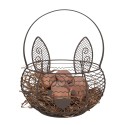 Clayre & Eef Panier de rangement Ø 20x12 cm Marron Fer Rond Lapin