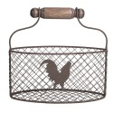Clayre & Eef Korb 25x10x13 cm Braun Metall Huhn