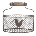 Clayre & Eef Panier 25x10x13 cm Marron Fer Ovale Poulet