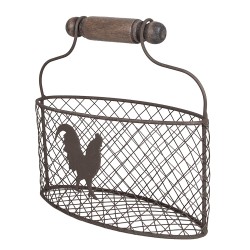 Clayre & Eef Korb 25x10x13 cm Braun Metall Huhn