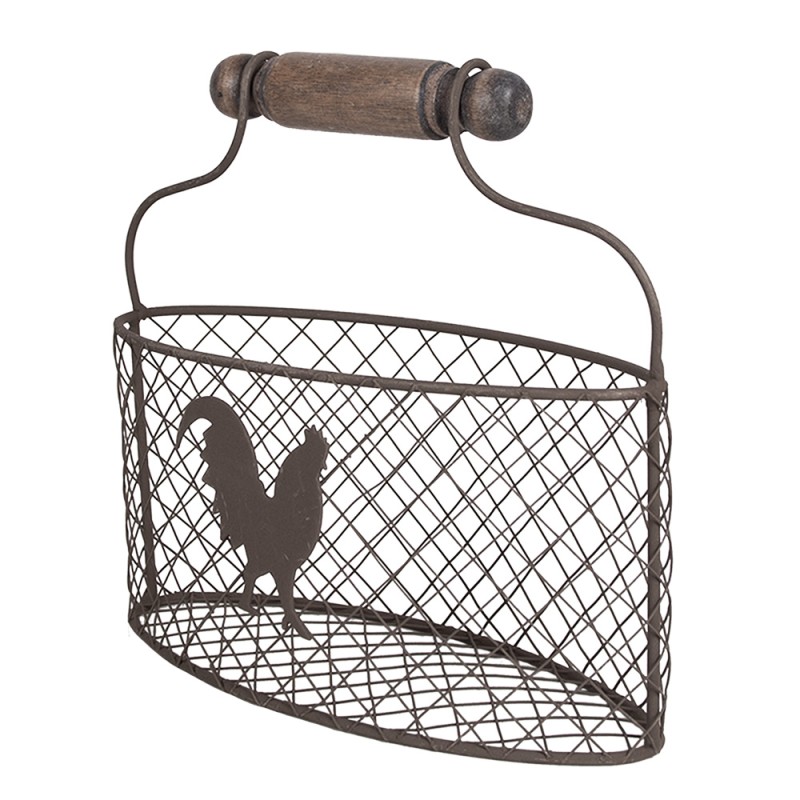 Clayre & Eef Korb 25x10x13 cm Braun Metall Huhn