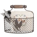 Clayre & Eef Korb 25x10x13 cm Braun Metall Huhn