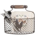 Clayre & Eef Basket 25x10x13 cm Brown Iron Oval Chicken