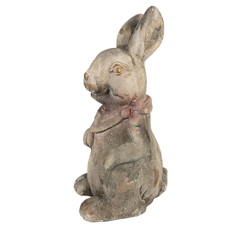 Clayre & Eef Figurine décorative Lapin 41 cm Gris Marron Matériau céramique