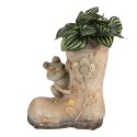 Clayre & Eef Planter Boots 30 cm Brown Ceramic material Frog