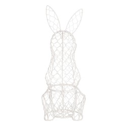 Clayre & Eef Eierkorb Kaninchen 39 cm Weiß Eisen