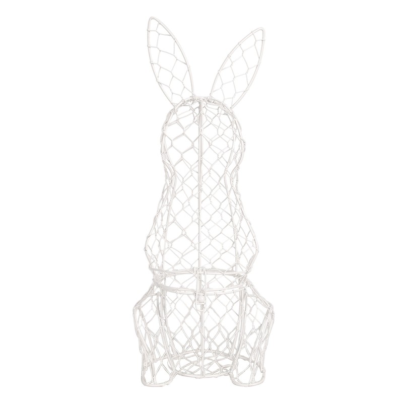Clayre & Eef Egg basket Rabbit 39 cm White Iron