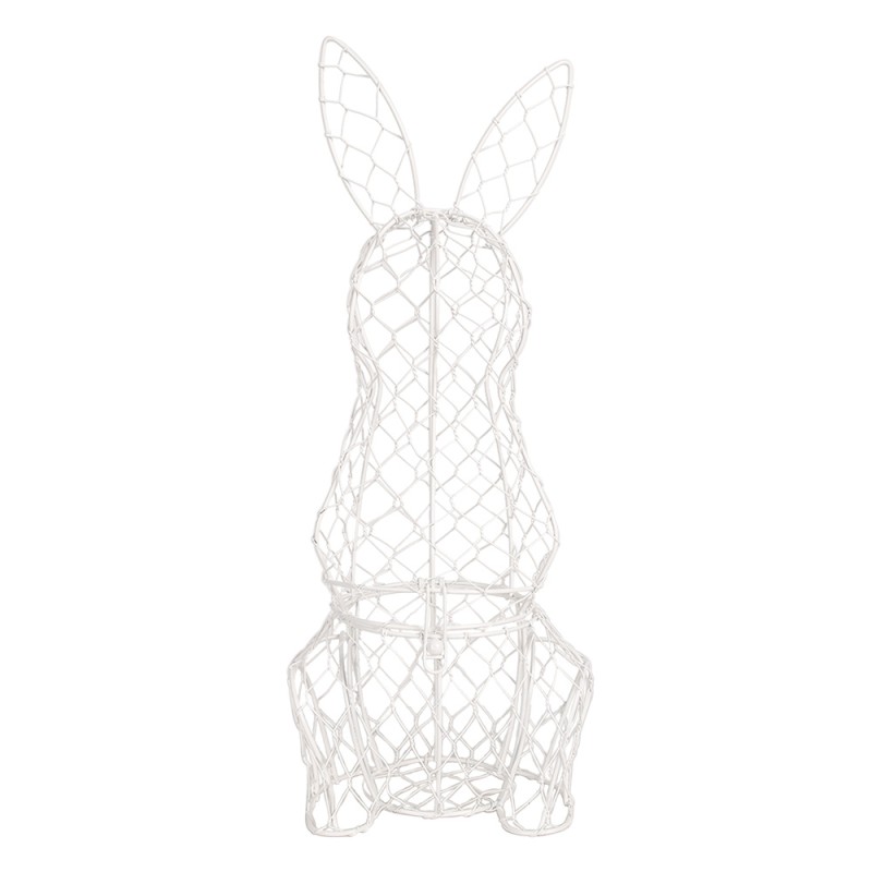 Clayre & Eef Egg basket Rabbit 39 cm White Iron