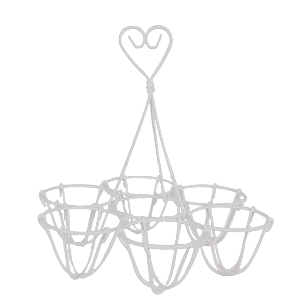 Clayre&Eef EierhouderØ 19x19 cm Wit Metaal afbeelding