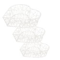 Clayre & Eef Storage Basket Set of 3 25x25x7 / 20x20x6 / 15x15x6 cm White Iron Heart-Shaped