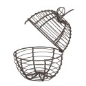 Clayre & Eef Basket Apple Ø 11x14 cm Brown Iron Round