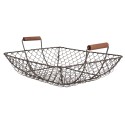 Clayre & Eef Storage Basket Set of 2 40x34x14 / 36x30x13 cm Brown Iron Rectangle