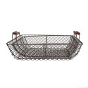 Clayre & Eef Storage Basket Set of 2 40x34x14 / 36x30x13 cm Brown Iron Rectangle