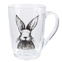 Clayre & Eef Tea Glass 300 ml Transparent Glass Rabbit