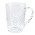 Clayre & Eef Tazza da tè 300 ml Trasparente Vetro Coniglio