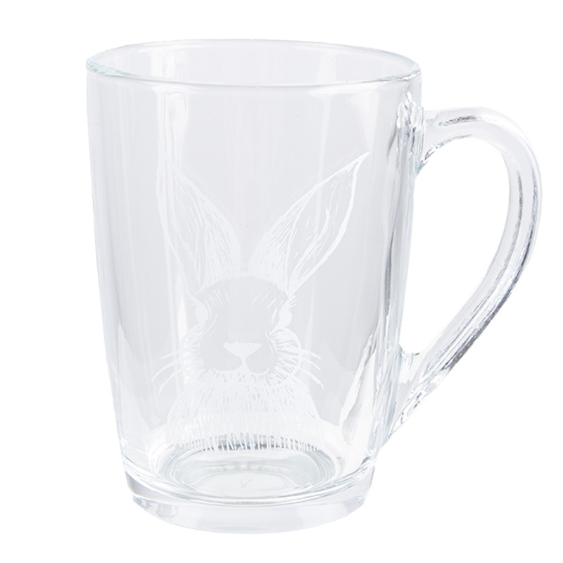Clayre & Eef Teeglas 300 ml Transparant Glas Kaninchen