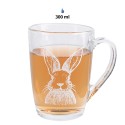 Clayre & Eef Tea Glass 300 ml Transparent Glass Rabbit