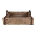 Clayre & Eef Tray 40x30x15 cm Brown Wood Iron Rectangle