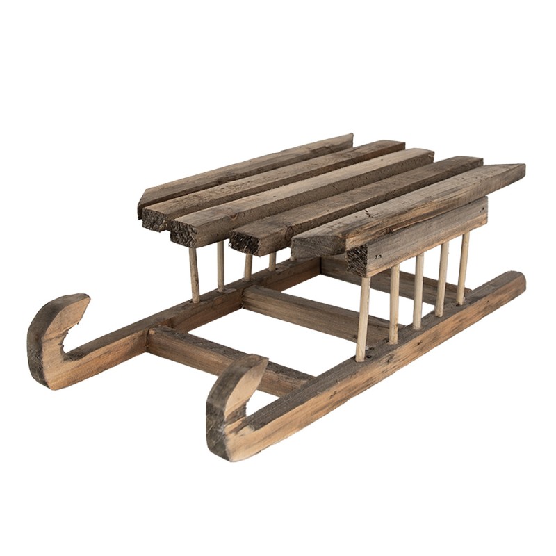 Clayre & Eef Decoration Sled 35x15x10 cm Brown Wood