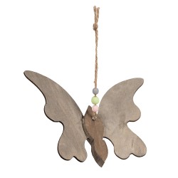 Clayre & Eef Decorative Pendant Butterfly 21x3x15 cm Brown Wood