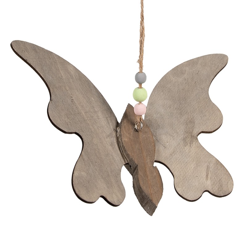 Clayre & Eef Décoration pendentif Papillon 21x3x15 cm Marron Bois