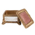 Clayre & Eef Jewellery Box 12x12x7 cm Gold colored Polyresin Square